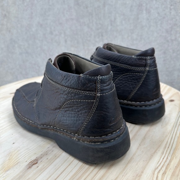 Clarks Gerrard Mens 11 Dark Brown Leather Moc Toe Chukka Lace Up Ankle Boots main image 4